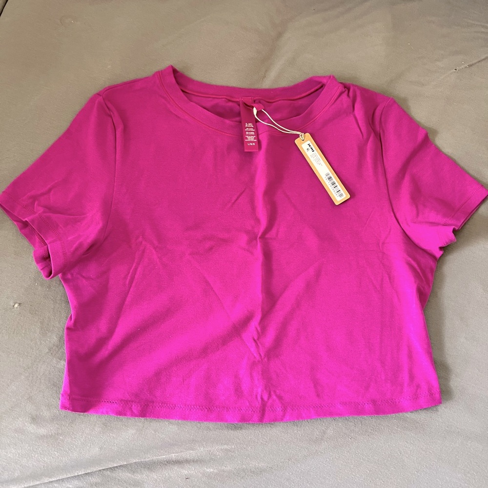 SKIMS Cotton Jersey Super Cropped T-Shirt